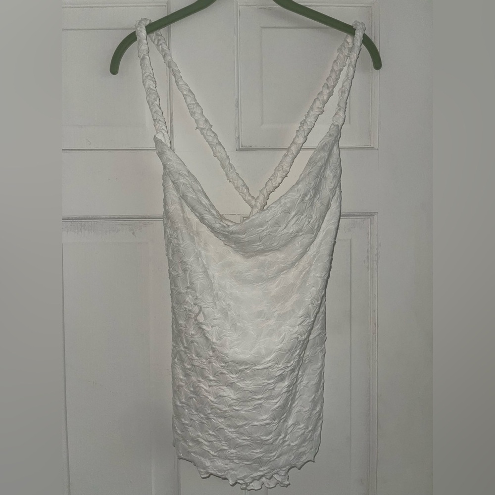 Free People Ivory Textured Shirt